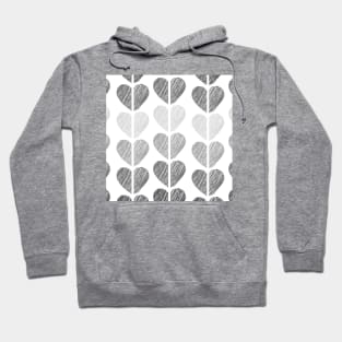 Black and White Hearts Hoodie